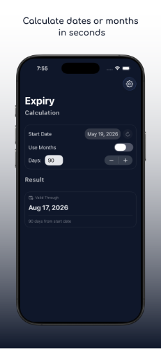 Cumulus Expiry App Store Main Screen Screenshot